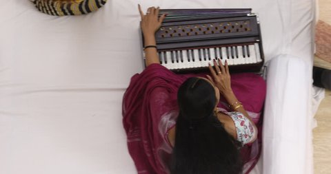 Female playing Harmonium 21st Oct 2018 Hyderabad India