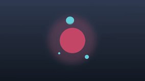 4k pink shine orbit atom molecule circle ellipse dark space motion planets stock footage looping logo animation