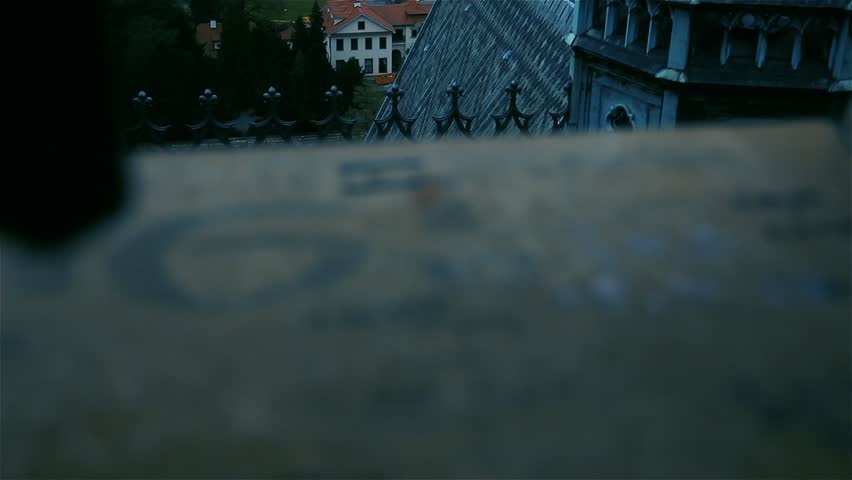 Spire of Prague Castle St Vitus Cathedral, Prague, Czech Republic. 