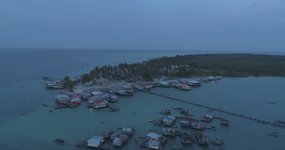 Malaysia Omadal Island Diver Paradise Sabah Borneo Drone Shot Slow Mo Bajau Laut