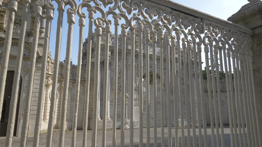 Istanbul, Turkey. The Imperial gate of the Dolmabahce Palace, striking in its splendor.