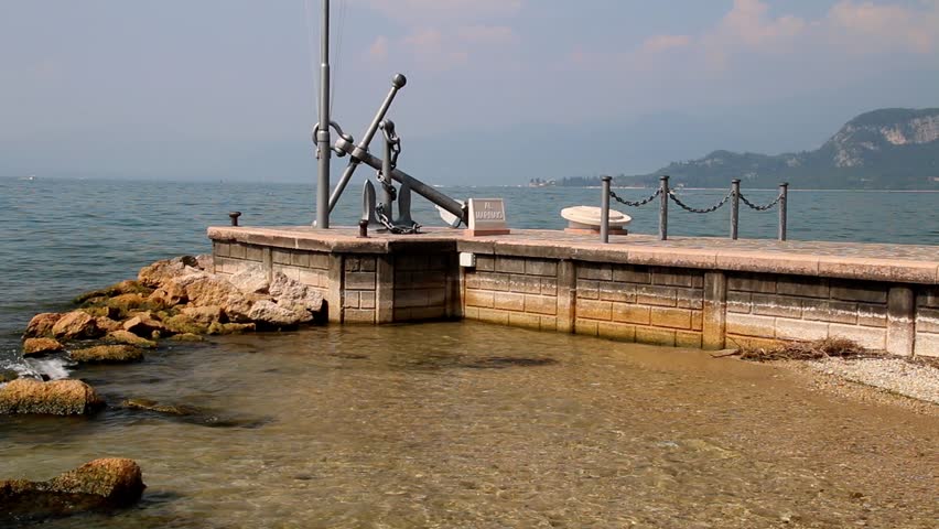 Anchor at the lake promenade of Bardolino at Lake Garda (Lago Di Garda) in Italy.