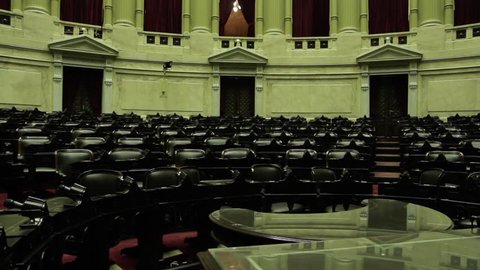 Chamber of Deputies at Argentine National Congress during the Coronavirus Quarantine in Buenos Aires, Argentina. 