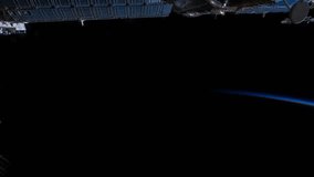 Planet Earth seen from the International Space Station with beautiful clouds over the earth, Time Lapse, Timelapse Prores 4K. Images courtesy of NASA Johnson Space Center