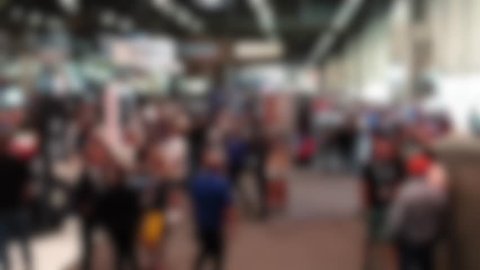 Blurred crowd at a trade show