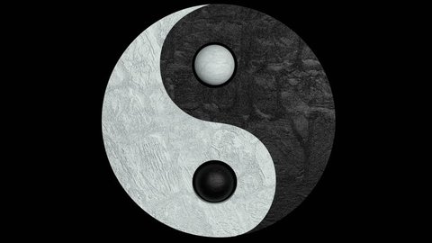 3D Animation of the emerging balance (yin yang) symbol with alpha channel