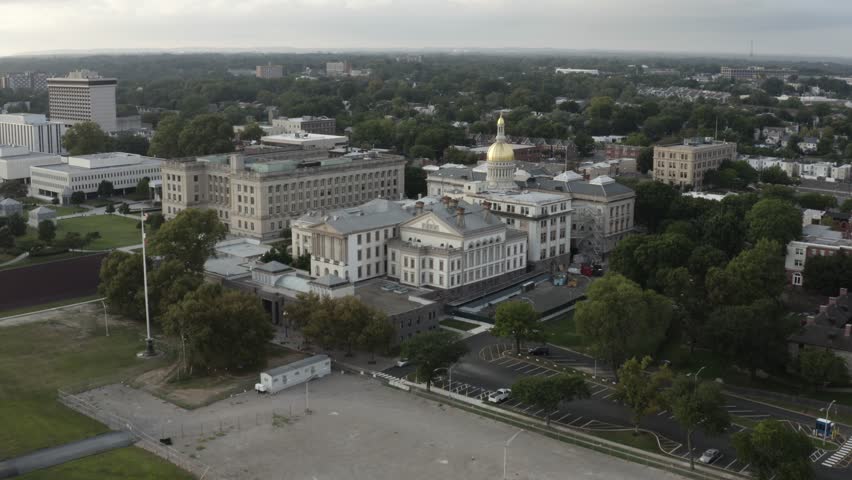 Flight over the New Jersey State House in Trenton.