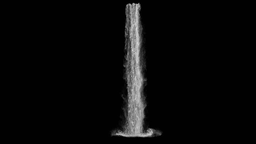 waterfall texture seamless loop, 4k, isolated on black with alpha and separate foam layer Royalty-Free Stock Footage #1020226027