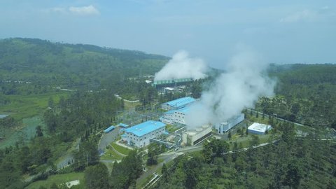 Aerial View of Kamojang Geothermal Power Plant, Garut, West Java Indonesia