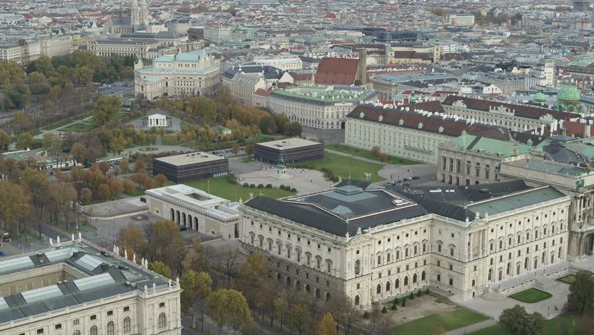 Drone Aerial Vienna State Opera and Cityscape