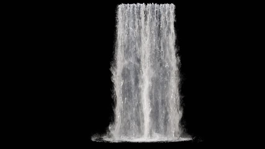 waterfall texture seamless loop, 4k, isolated on black with alpha and separate foam layer Royalty-Free Stock Footage #1020249931
