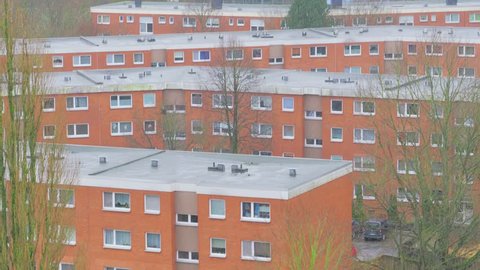 LUBECK, GERMANY - DECEMBER 08, 2017: View on house roof in residential districk. Lubeck. Germany