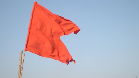 Hindu Flag in Sky Shivsena Flag