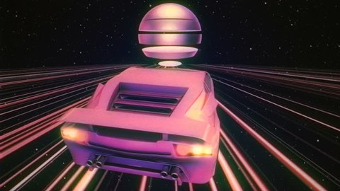 Retro Futuristic Car VJ Loop - cool retro motion graphic with VHS style that will be perfect in your next retro parties. You can use this unique clip in business videos, commercials and statistic sli