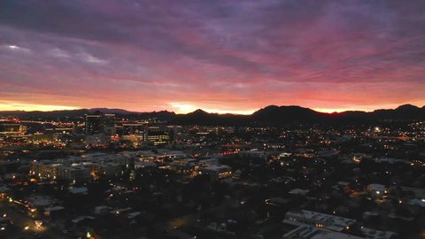 An incredible sunset capture via drone in Tucson, AZ.
