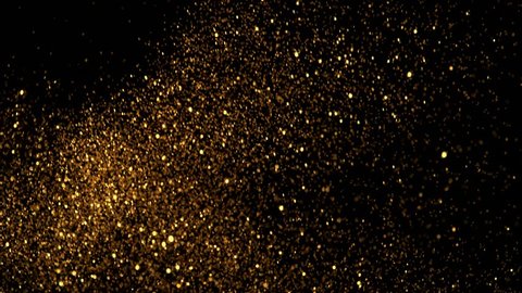 Golden glitter background in super slow motion shooted with high speed cinema camera at 1000fps 4K