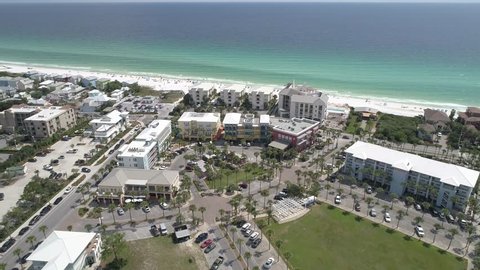 SANTA ROSA BEACH, FLORIDA - AUGUST 26, 2018: The ever popular Gulf Place, an eclectic collection of shops, restaurants, residences and green spaces, popular with locals and tourists alike.