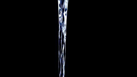 Water jet in slow motion on black background