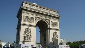 The famous Arc de Triomphe at Paris, France