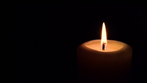 Beautiful Fire Candle Dark Room Warm Stock Footage Video (100% Royalty ...