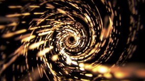 Abstract sci fi tunnel. Gold bokeh lights. Glowing corridor The camera moves forward towards. Dynamic background for project - Powered by Shutterstock - Get 15% off with code: PIKWIZARD15