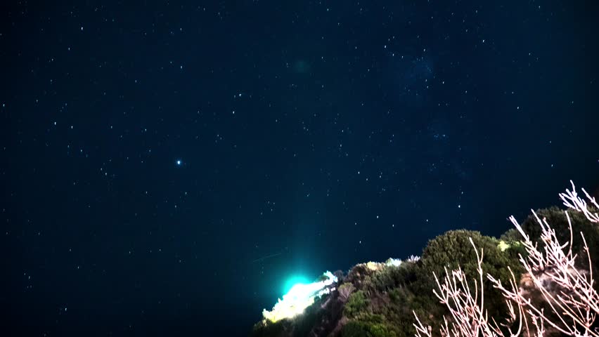 time lapse of stars in Ischia Italy. Day to night