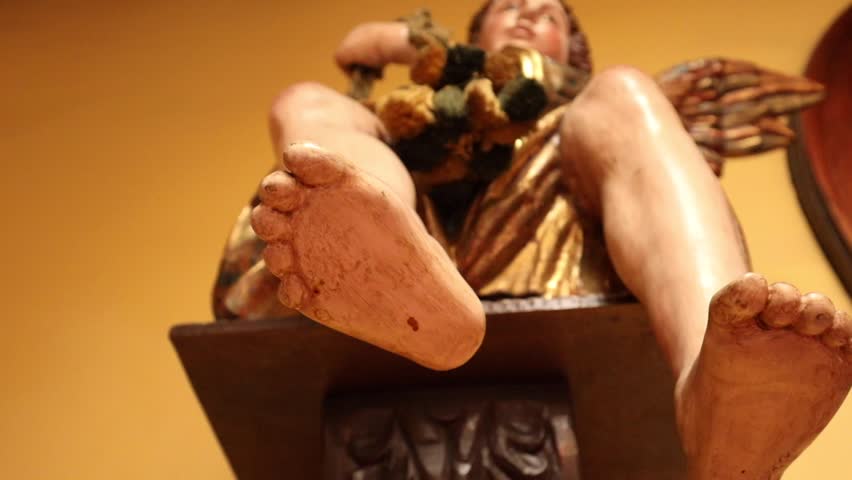 lower angle shot of a statue in a church