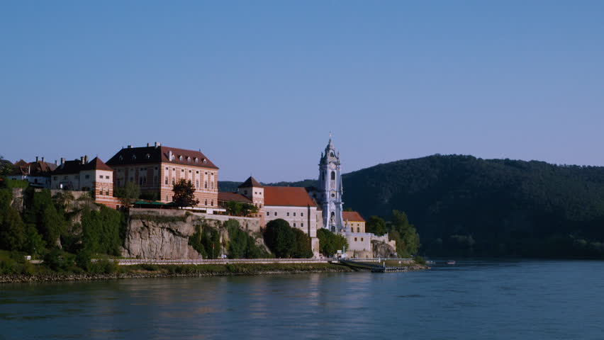 Baroque Durnstein Abby Wachau Valley Lower Austria river cruise view