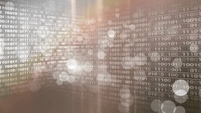 Digital animation of binary technology code against bokeh. Clouds moving in the background  - Powered by Shutterstock - Get 15% off with code: PIKWIZARD15