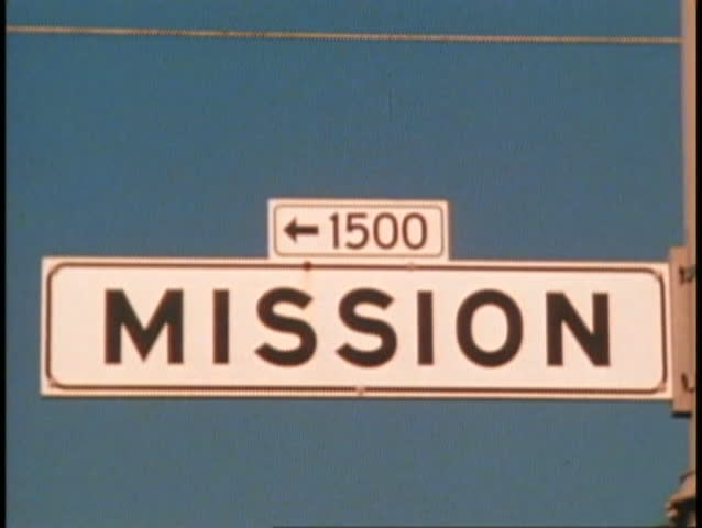 SAN FRANCISCO, CALIFORNIA, 1979, Mission Street sign, close up
