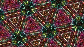 Magic Kaleidoscope Particles Pattern for concert, night club, music video, events, show, fashion, holiday, exhibition, LED screens and projection mapping, audiovisual projects.