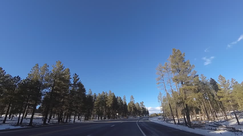 Scenic Drive Route 89a from Sedona to Flagstaff.  Driving footage of beautiful Northern Arizona mountain landscape