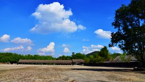 4K time lapse video of yard with cloud flowing in the Cherntawan international meditation center, Thailand.