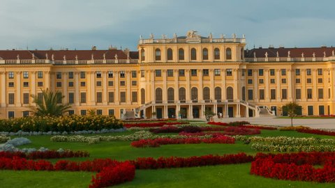 VIENNA, circa 2018 - Telephoto shot of the Schonbrunn Palace, a former imperial summer residence of Habsburg monarchs located in Vienna, Austria