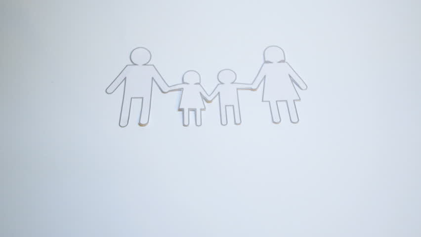  separation of two parents in a synthetic and symbolic way  | Shutterstock HD Video #1020497620