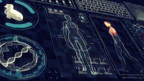 Human Female Anatomy WALKING with Futuristic Touch Screen Scan Interface in 3D x-ray - LOOP - Powered by Shutterstock - Get 15% off with code: PIKWIZARD15