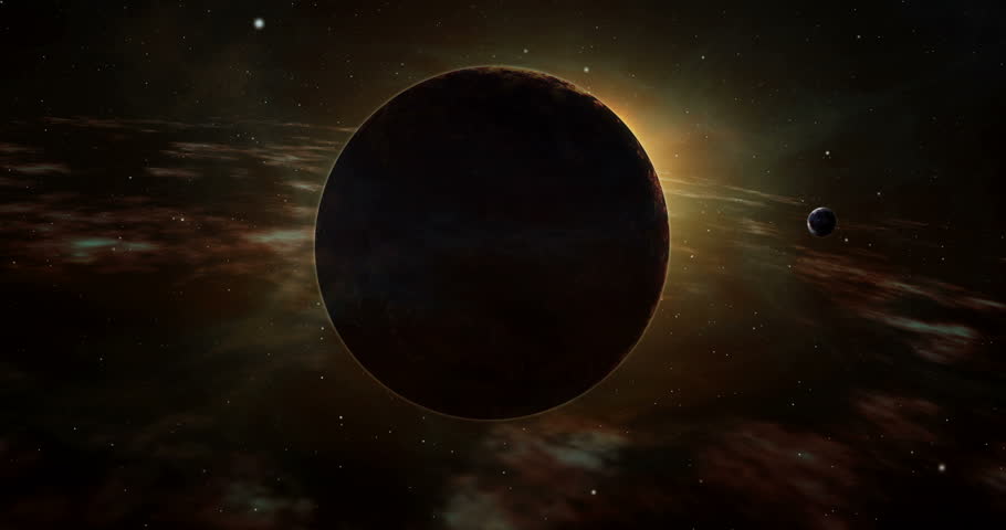 Exotic solar system with planet sunrise on two suns. Space exploration light-years from earth. Realistic 3D flight between stars, exoplanet and nebula clouds. Distant cosmos travel concept animation. Royalty-Free Stock Footage #1020507643
