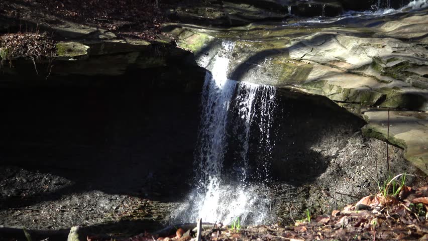 Blue Hen Falls is favorite of visitors who wish to visit one of the prettiest waterfalls in Cuyahoga Valley National Park. Ohio USA