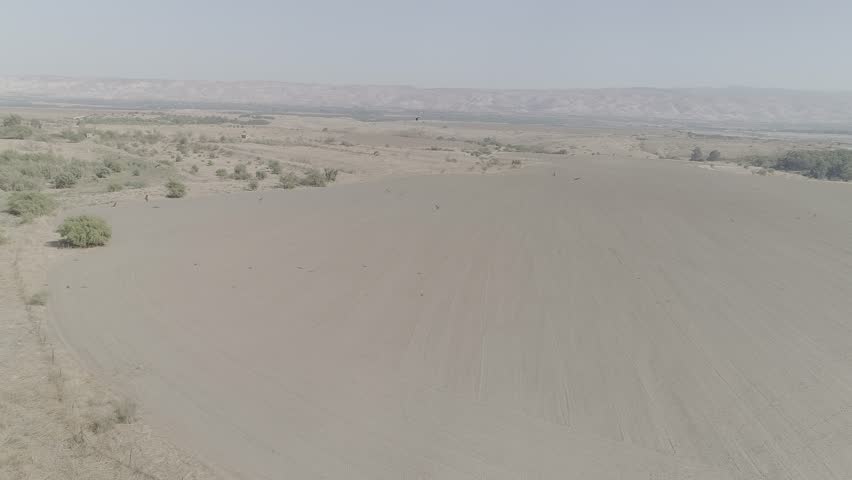 Jordan valley, Israel, aerial 4k