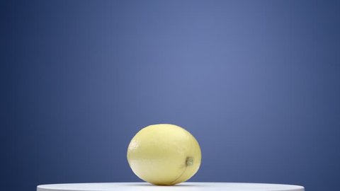 lemon on a rotating table