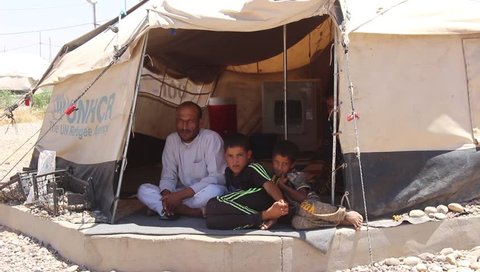 Nineveh, Iraq / July 2018: Hamam Alil refugee and IDPs camp 