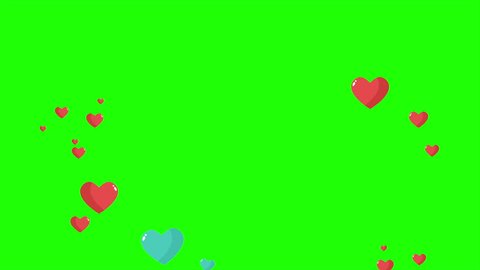 Animation of love with green screen for happy valentine's day