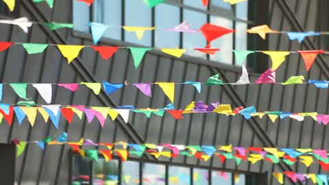 Colorful Decorative Triangular Flags In Stock Footage Video 100 Royalty Free 1020531148 Shutterstock