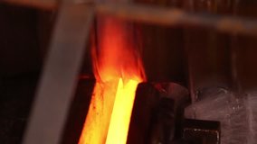 This video is a picture of a hot iron rod.
It is related to the steel industry.