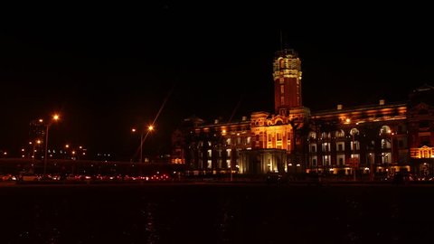 Taipei, Taiwan- Presidential Palace Hyperlapse at Night