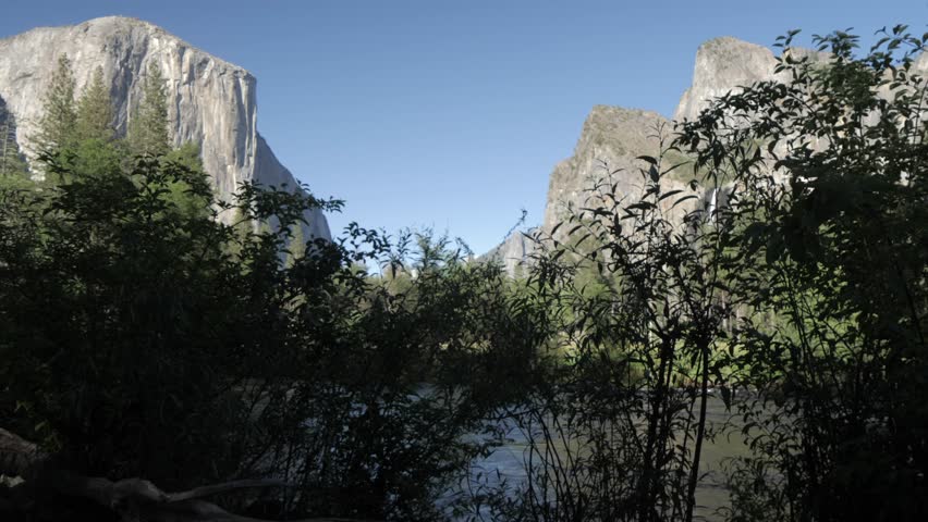 View of Bridalveil Falls, El Capitan and Merced River, Yosemite National Park, UNESCO, California, USA