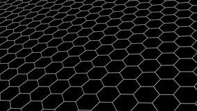 hexagonal grid net field landscape seamless loop drawing motion graphics animation background new quality vintage style cool nice beautiful 4k stock video footage
