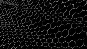 hexagonal grid net waving field landscape seamless loop drawing motion graphics animation background new quality vintage style cool nice beautiful 4k video footage