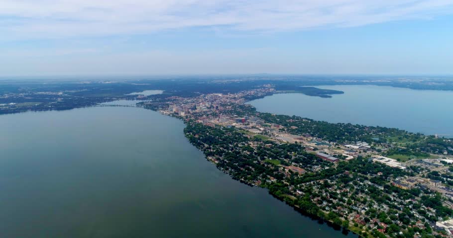 Drone Shot of Madison, Wisconsin