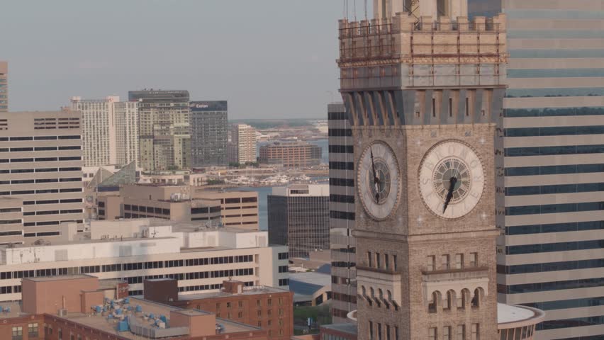 Drone Shot, Baltimore Clocktower, Bromo Seltzer Arts Tower